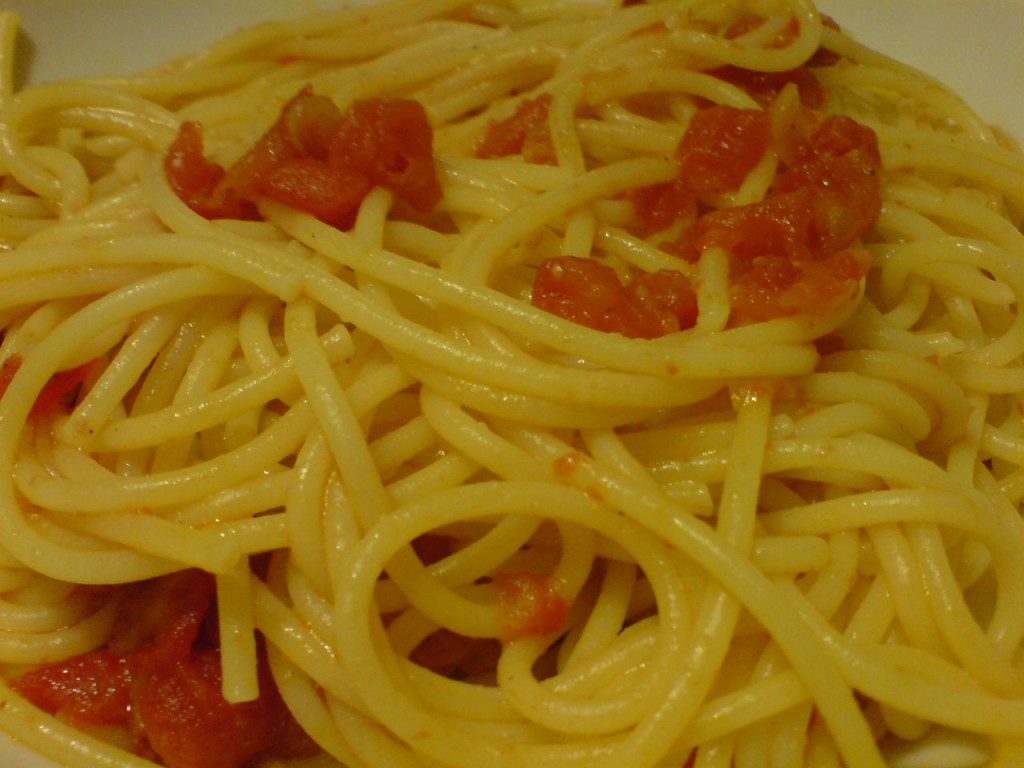 Spaghetti amatriciana finished dish