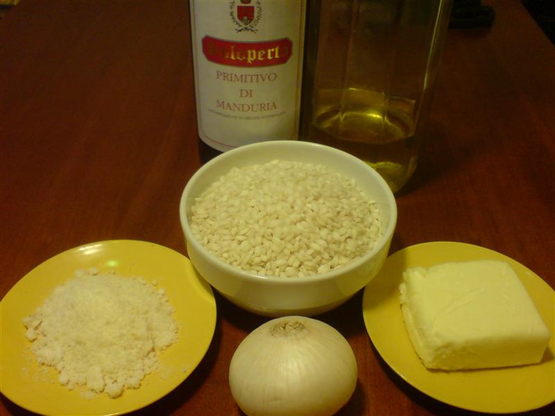 Red wine risotto ingredients