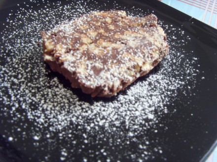 Chocolate salami with icing sugar